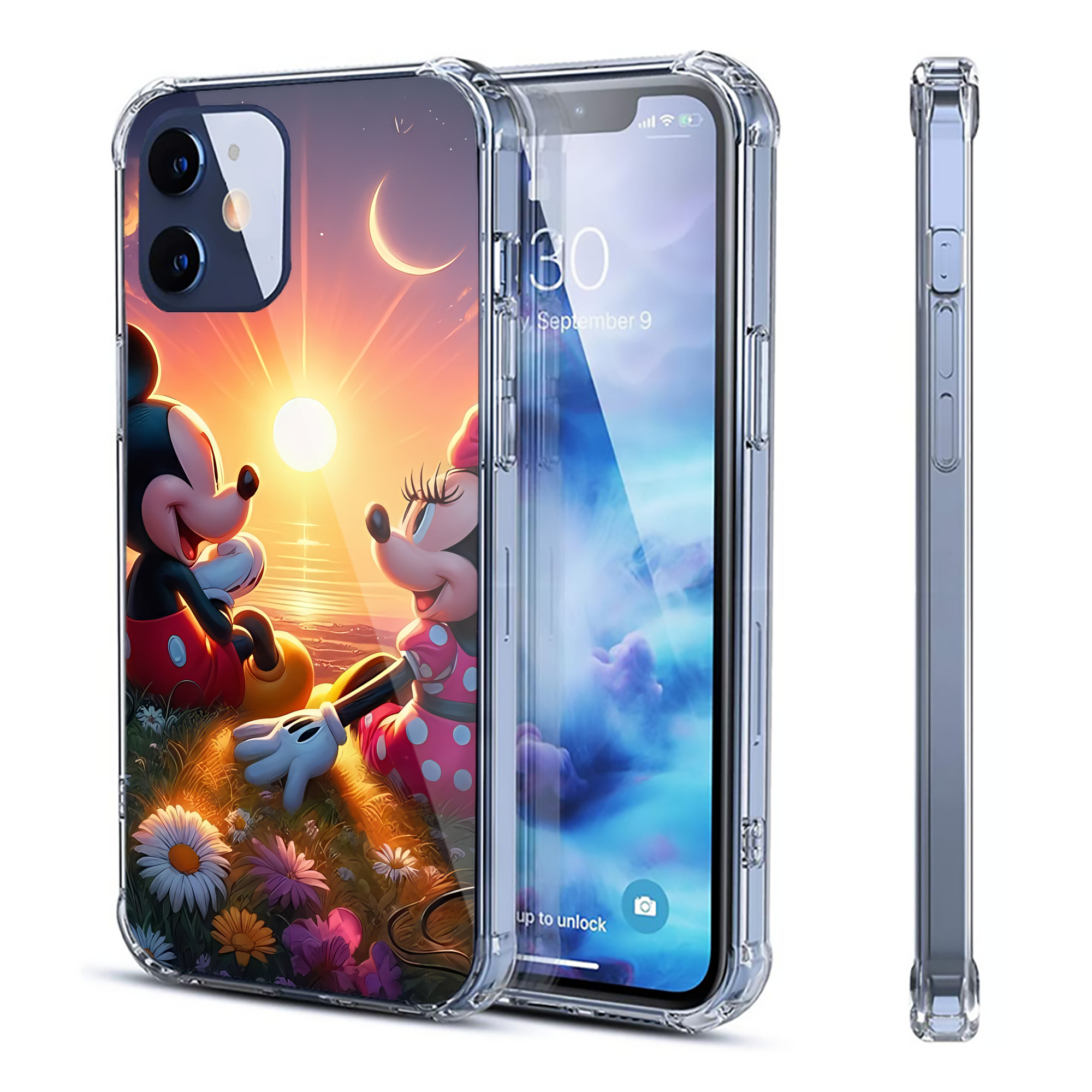 （画像用） ミッキーマウス Mickey Mouse 【iPhone 12シリーズ対応】透明スマホケース（クリアソフトケース）